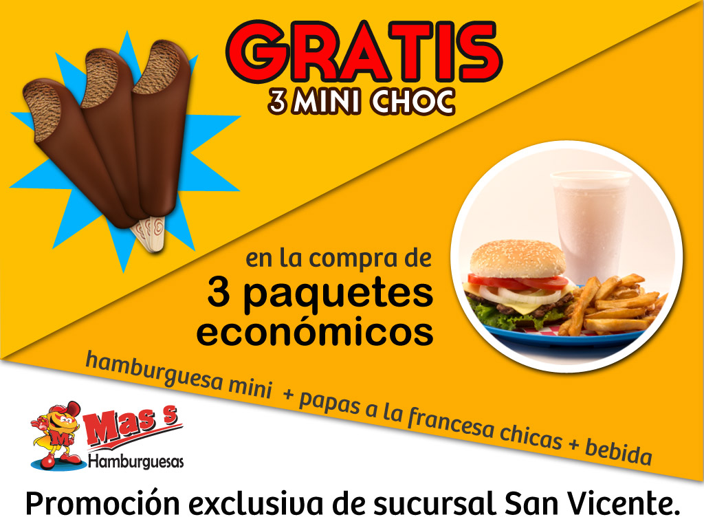3 minichocs gratis.